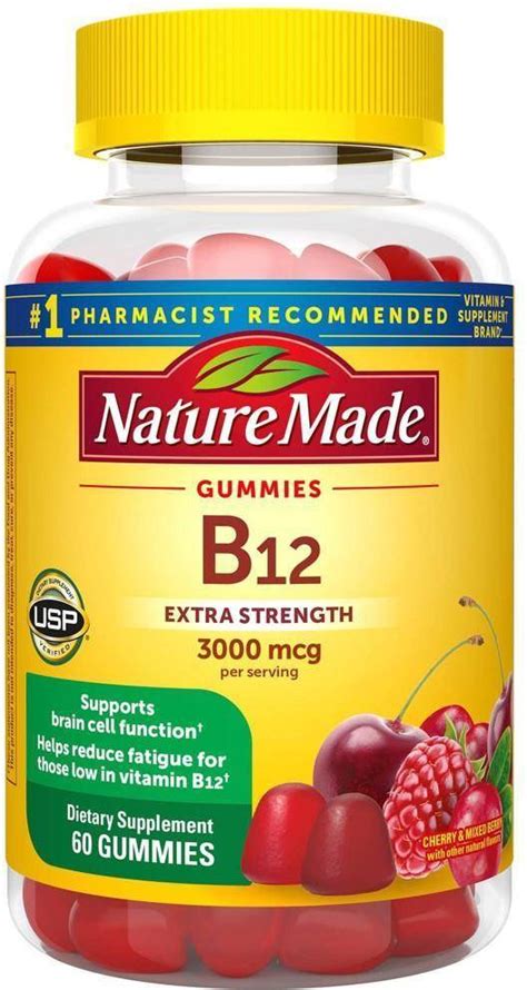 Nature Made B12 Extra Strength Gummies Cherry And Mixed Berry 3000 Mcg