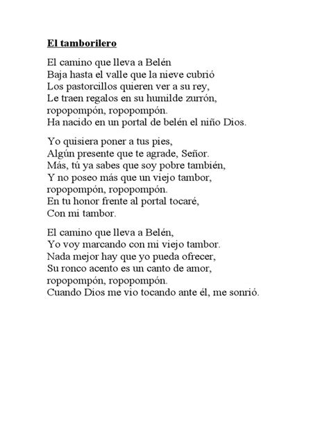 Letra El Tamborilero Pdf