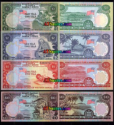 Samoa (Western) banknotes - Samoa paper money catalog and Samoan currency history