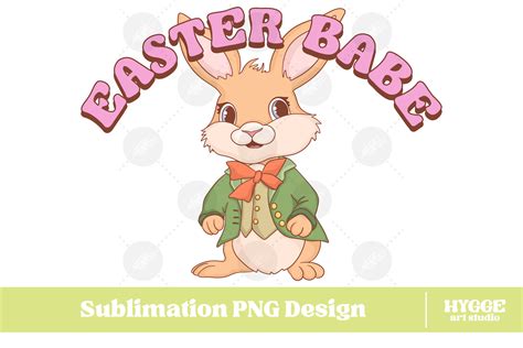 Easter Babe Bunny Sublimation PNG Retro Graphic By Hygge Artstudio Creative Fabrica