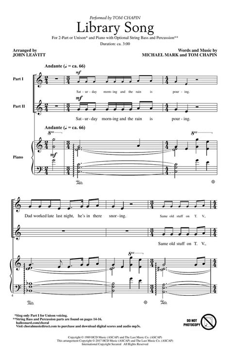 John Leavitt Library Song Sheet Music Notes Chords