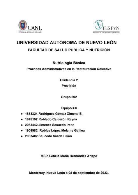 Ev 2 Pdrc Eq6 Act 2 Universidad AutÓnoma De Nuevo LeÓn Facultad De Salud PÚblica Y NutriciÓn