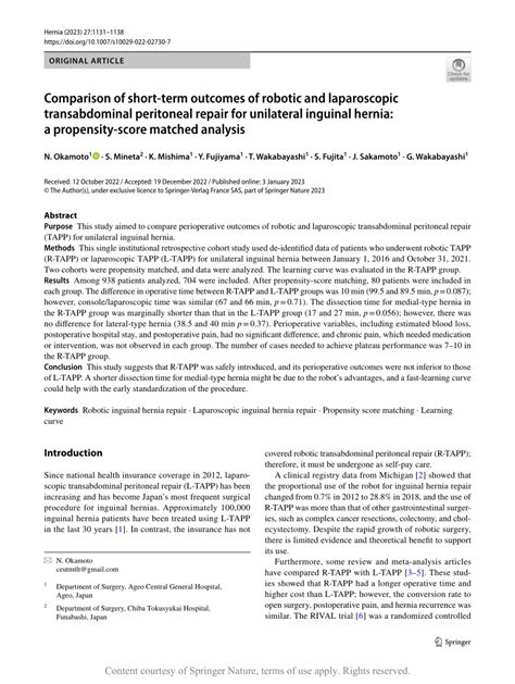 Comparison Of Short Term Outcomes Of Robotic And Laparoscopic