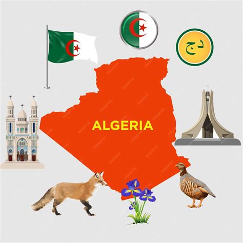 Premium Vector | Algeria travel icons set national symbols of algeria vector illustration