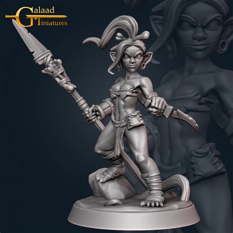 3d Printable Female Goblin Fighter By Galaad Miniatures