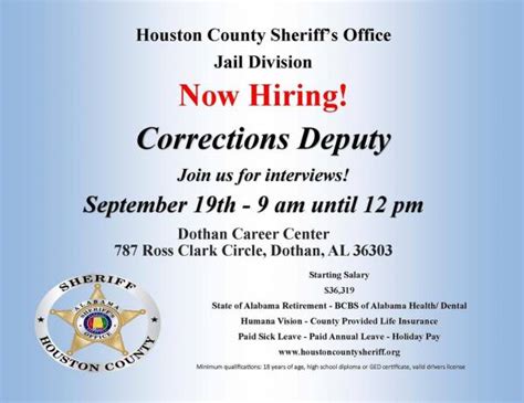 Hosuton County Sheriffs Office Now Hiring Corections Deputy