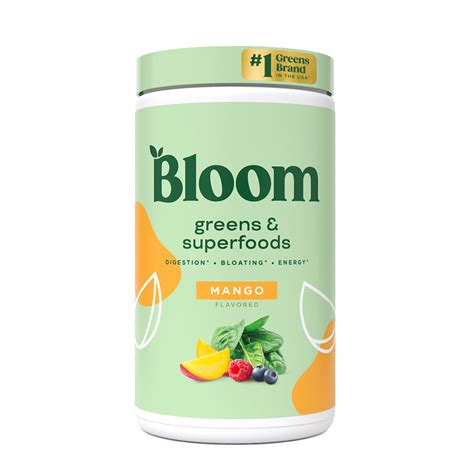 Bloom Nutrition Mango Flavored Superfood Greens & Veggie Powder, Energy