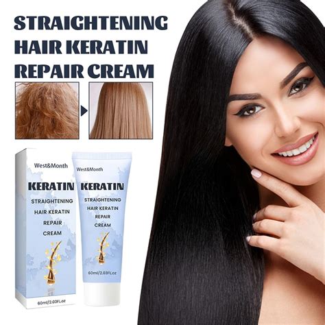 Njagoc Keratin Repair Hair Straightening Cream Keratin Hair Straightening Cream Moisturizes