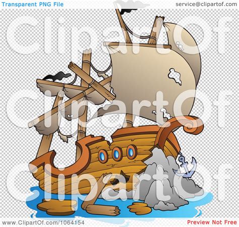 Clipart Wrecked Ship Royalty Free Vector Illustration By Visekart