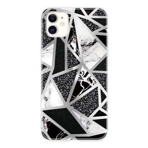 Buy Simple Color Matte Translucent Tpu Geometric Marble Phone Case For