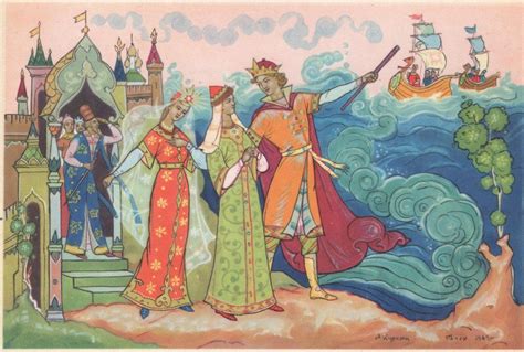 Palekh. Alexander M. Kurkin. Alexander Pushkin. «The Tale of Tsar ...