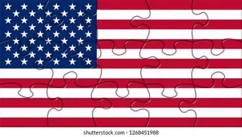 United States Flag Puzzle Pieces Stock Illustration 1268451988 ...