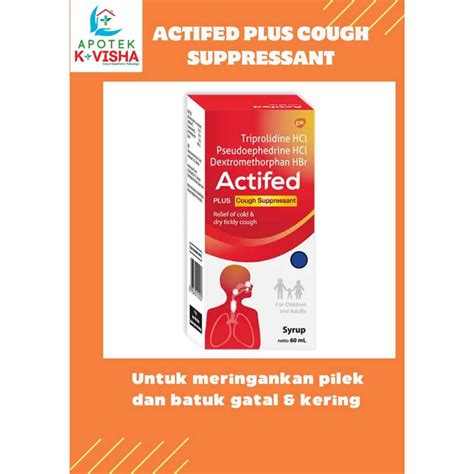 Jual Actifed Plus Cough Supressant Sirup 60 Ml Merah Shopee Indonesia