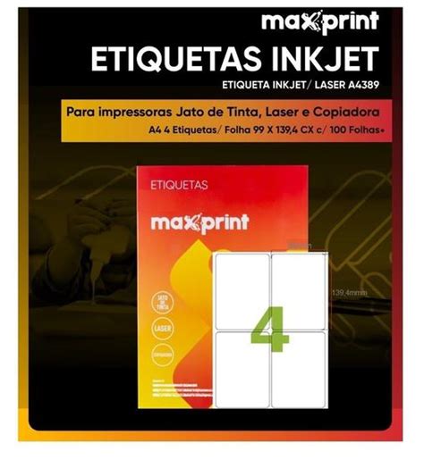 Etiqueta Auto Adesiva Papel A Etiquetas Por Folha Pacote