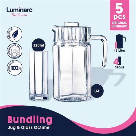 Jual Luminarc Bundling Drinkset Octime Jug L Gelas Ml X