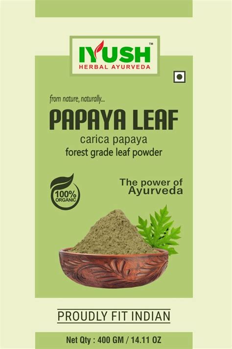 Iyush Herbal Ayurveda Papaya Leaf Powder Gm Papaya Leaves