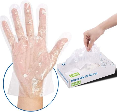 Buy 500 Pcs Disposable Plastic Gloves Latex Free Powder Free Clear