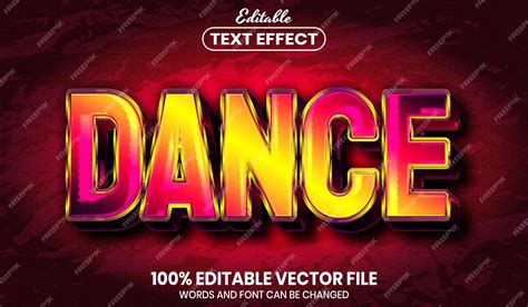 Premium Vector Dance Text Font Style Editable Text Effect