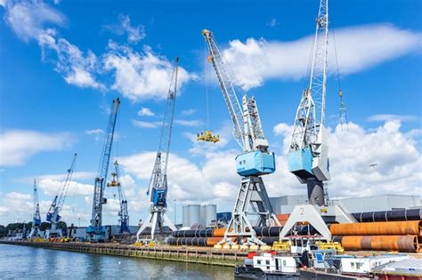 Premium Photo Cranes At Port Of Rotterdam Netherlands Logistics