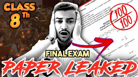 Class 8 Maths Paper Leaked 🤩 Class 8 Final Exam Question Paper 2024 Md Sir Youtube