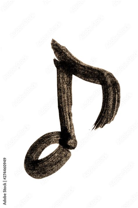 A music note symbol by Japanese calligraphy brush Stock Illustration ...