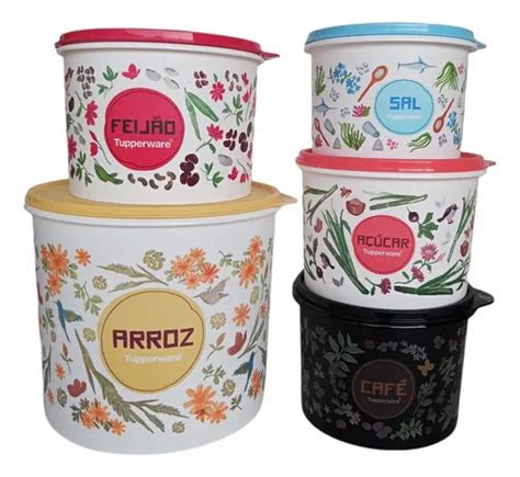 Tapoer Ou Tupperware - Tapoer Jogo Mantimento Tupperware 5 Peças Arroz 5 Kg | Parcelamento sem ...