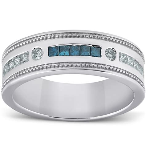 Mens Blue Diamond Wedding Rings Discount