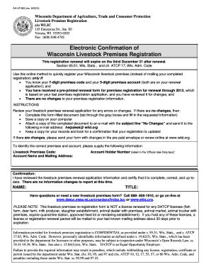 Fillable Online Wiid Electronic Confirmation Of Wisconsin Livestock