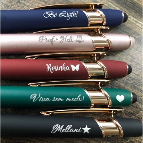 Caneta É Substantivo Próprio Ou Comum - 13 unidades Caneta Metal Touch PERSONALIZADA com Nome Frase ou Logo ...