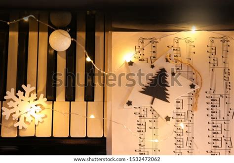 Piano Keyboard Christmas Decor Music Sheet Stock Photo Edit Now