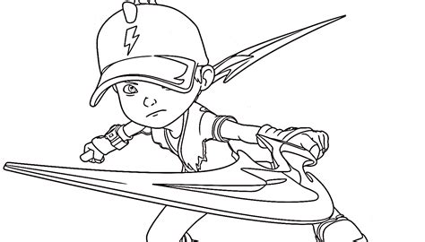 mewarnai boboiboy gratis pahlawan dasar  dicetak