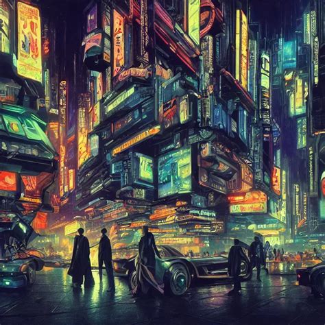 Krea Night Life With People Dressed In Futuristic Clothes Cyberpunk