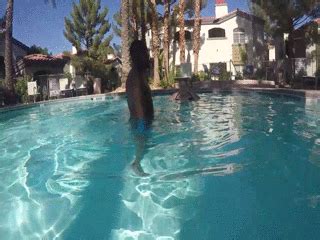 BBW Monika Mynx And Skinny Black Man Hook Lift And Carries Each Other In The Pool See Underwater