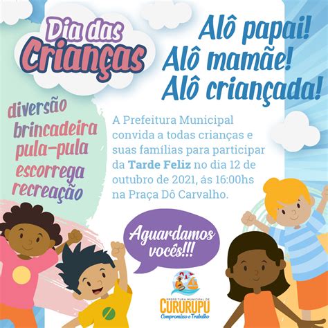 Prefeitura Divulga Programa O Para Comemorar O Dia Das Crian As