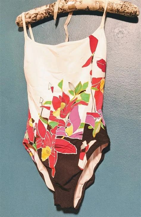 Gottex Vintage Swimsuit One Piece Floral Graphic Prin… Gem