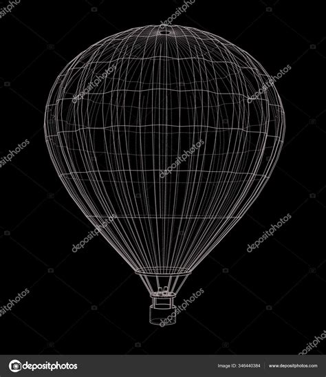 Outline Hot Air Balloon Vector Eps10 Format Rendering Stock Vector