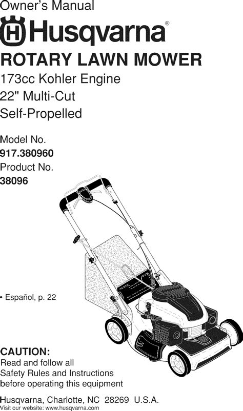 Husqvarna 917380960 1111001L User Manual LAWN MOWER Manuals And Guides