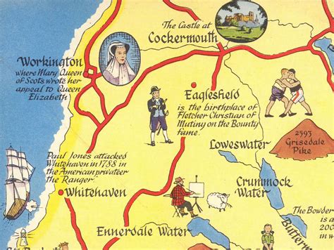 Lake District Map Pictorial Poster Ullswater Keswick | Etsy