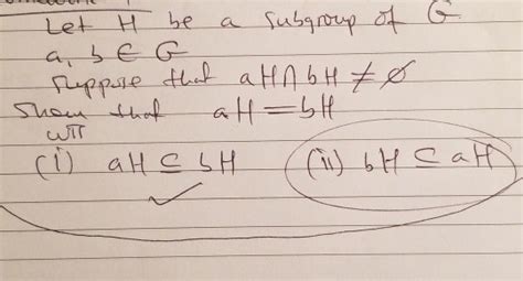 Solved Let H Be A Subgroup Of G Suppose That A Habh Chegg