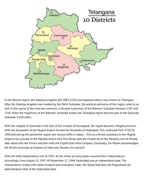 Telangana State History in English PDF