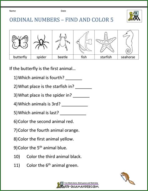 Cardinal Numbers Worksheet Grade 1