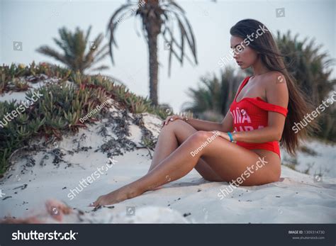 Lovely Sexy Brunette Girl Swimsuit Posing Stock Photo Edit Now 1309314730