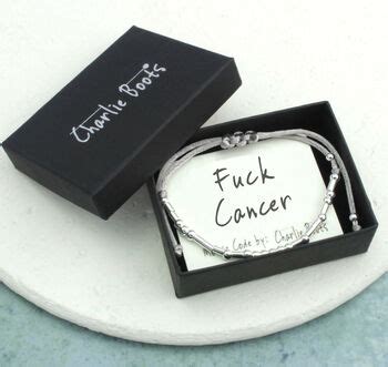 Fuck Cancer Sterling Silver Morse Code Chain Bracelet By Charlie Boots