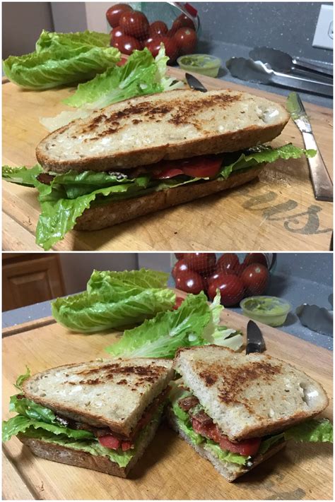 Blat Bacon Lettuce Avocado And Tomato On Fresh Homemade Sourdough