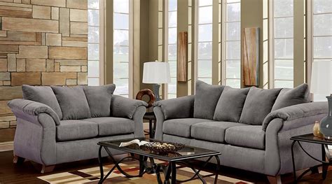 Modern Style in Grey Microfiber Fabric Sofa Loveseat – All Nations ...