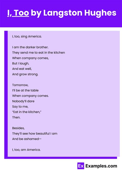 I Too Poem By Langston Hughes Download Pdf