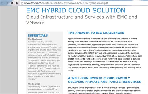 Emc Outlines Its Vision For The Enterprise Hybrid Cloud Converge Digest