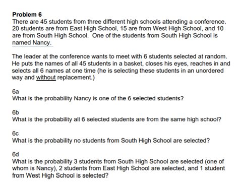 Solved Problem 6 There are 45 students from three different | Chegg.com