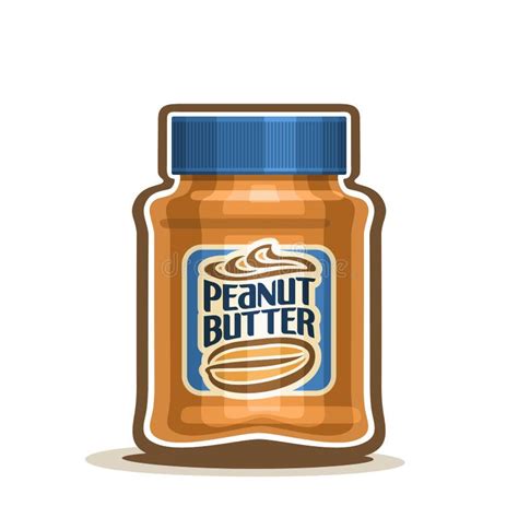 Vector Logo Peanut Butter Jar With Label Stock Vector Illustration Of