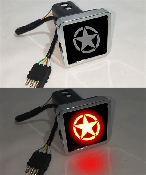 Military Star Multi Shape Led Lighted Trailer Hitch Cover Brake Drive Light Ebay